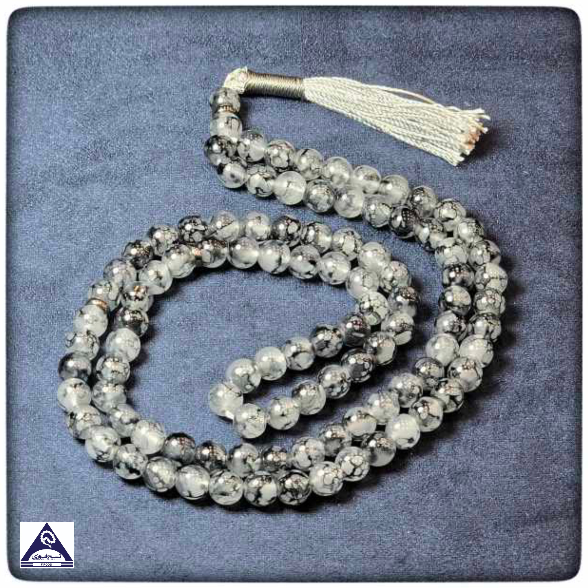 تسبیح شیشه طرح شجر نمره 8