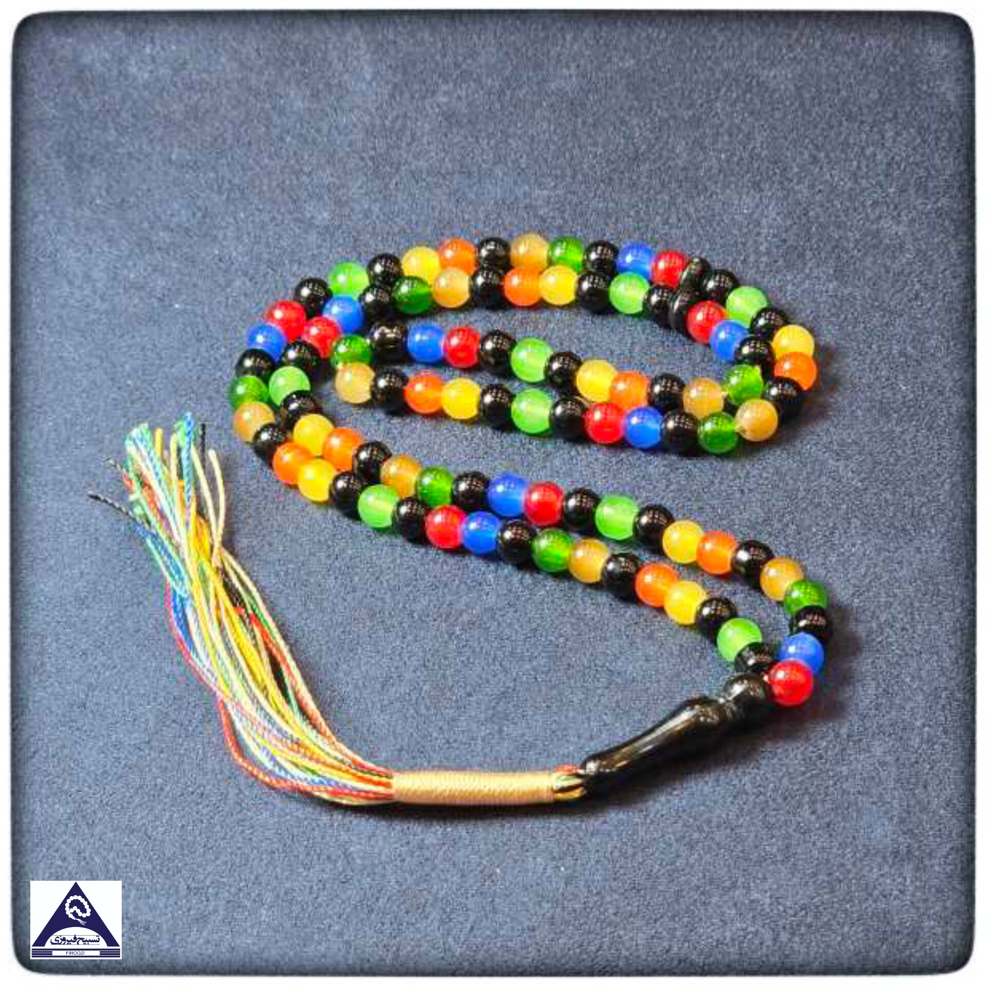 تسبیح شیشه طرح عقیق ام البنین نمره 6