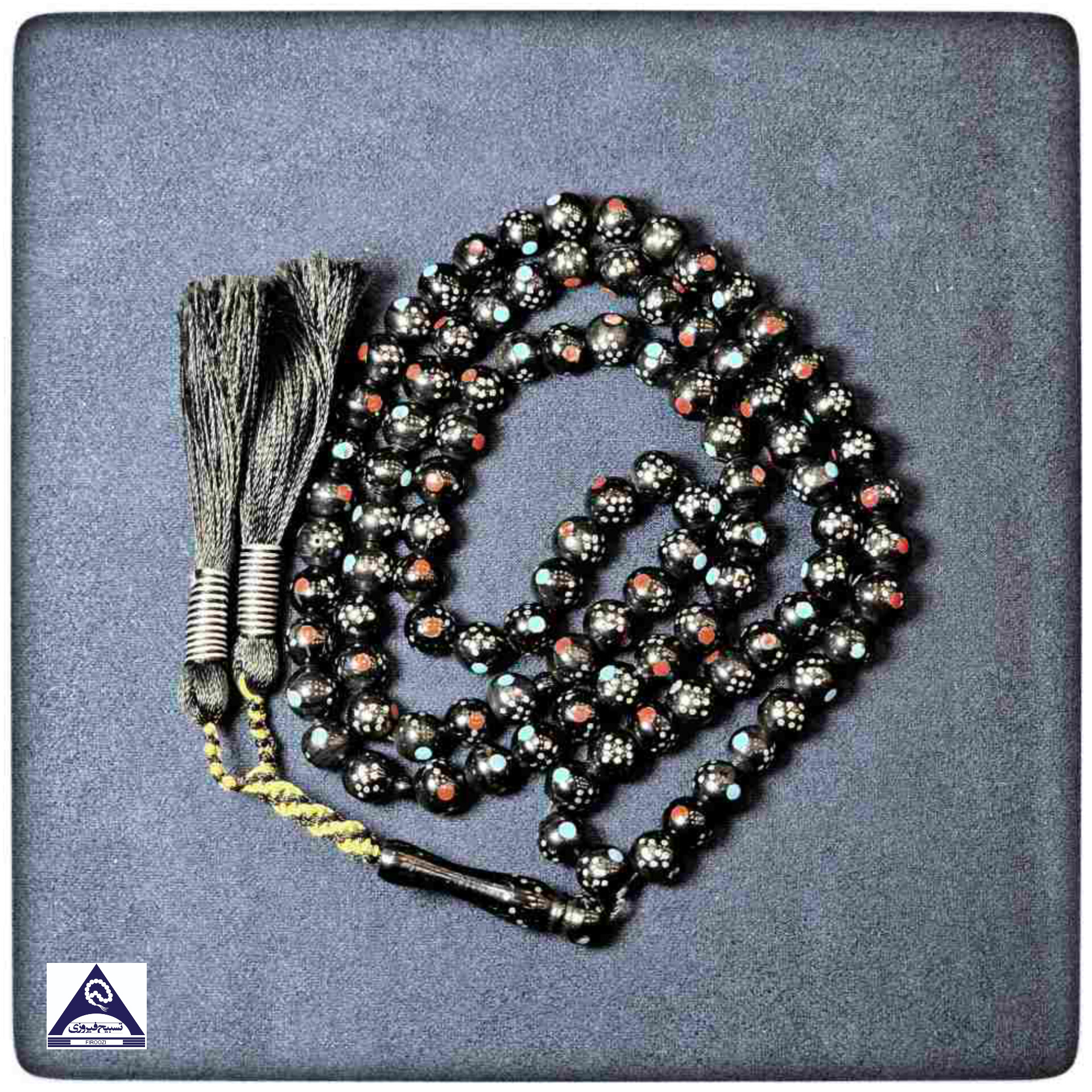 تسبیح چوب کوک 8 مینا کاری