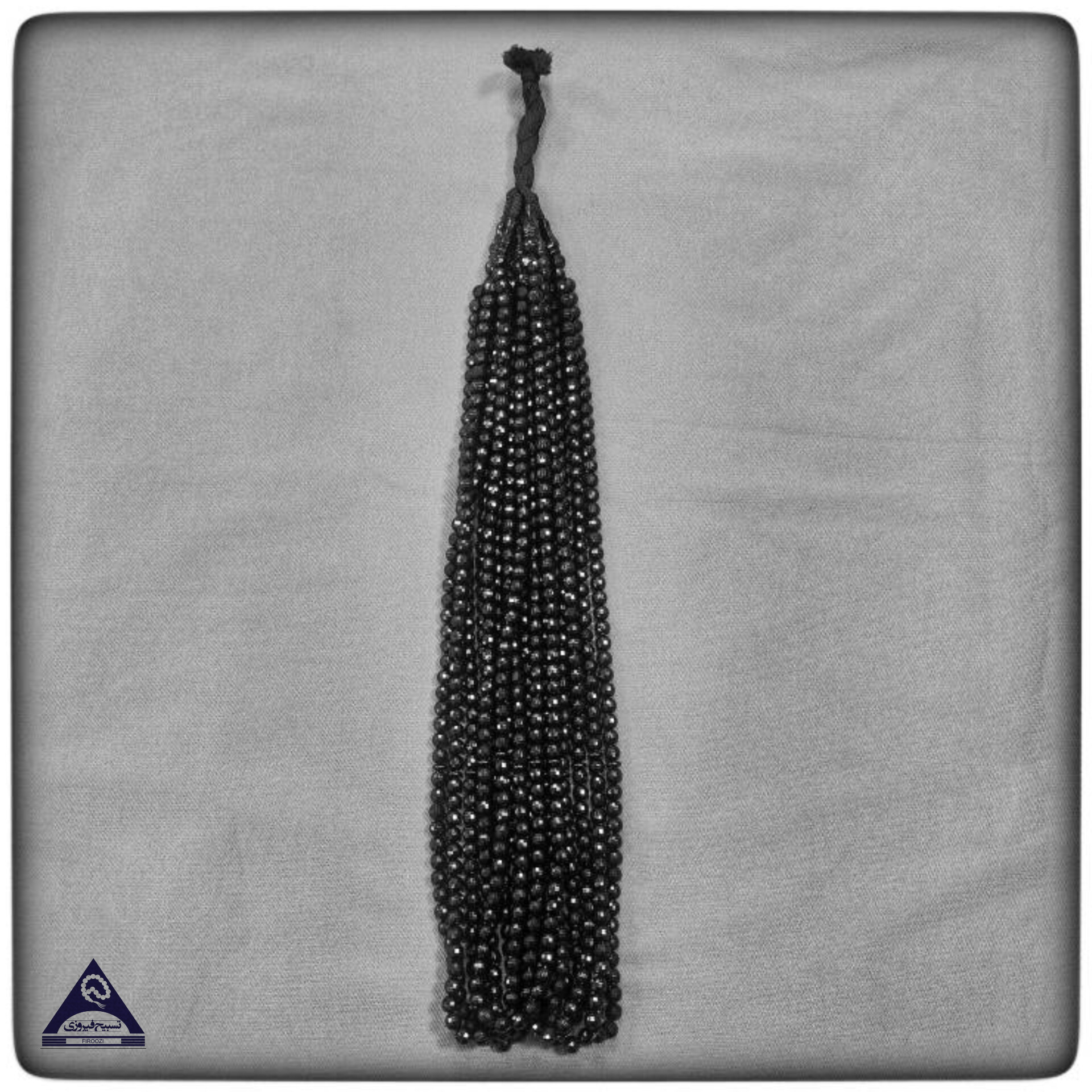 تسبیح اعلاء طرح کریستال مشکی نمره 8